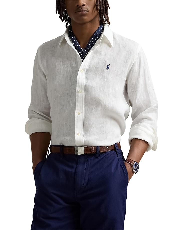 

Поло Polo Ralph Lauren Long Sleeve Linen - Classic, цвет Ceramic White