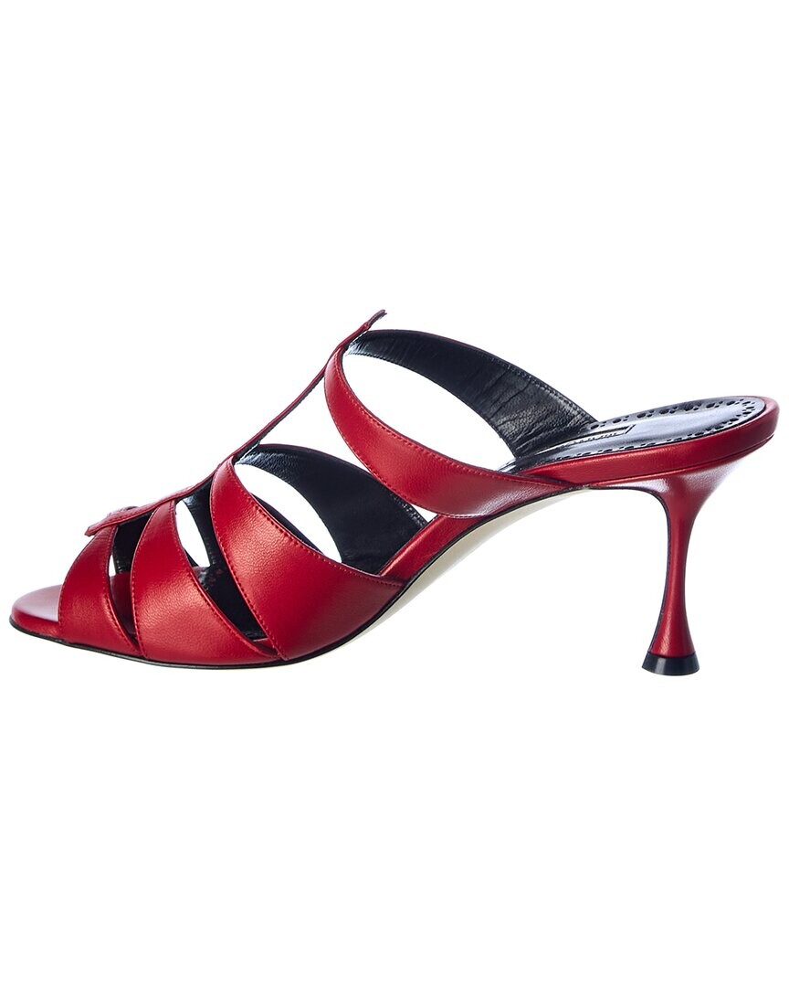 Кожаные сандалии Manolo Blahnik Nooramu 70, красный