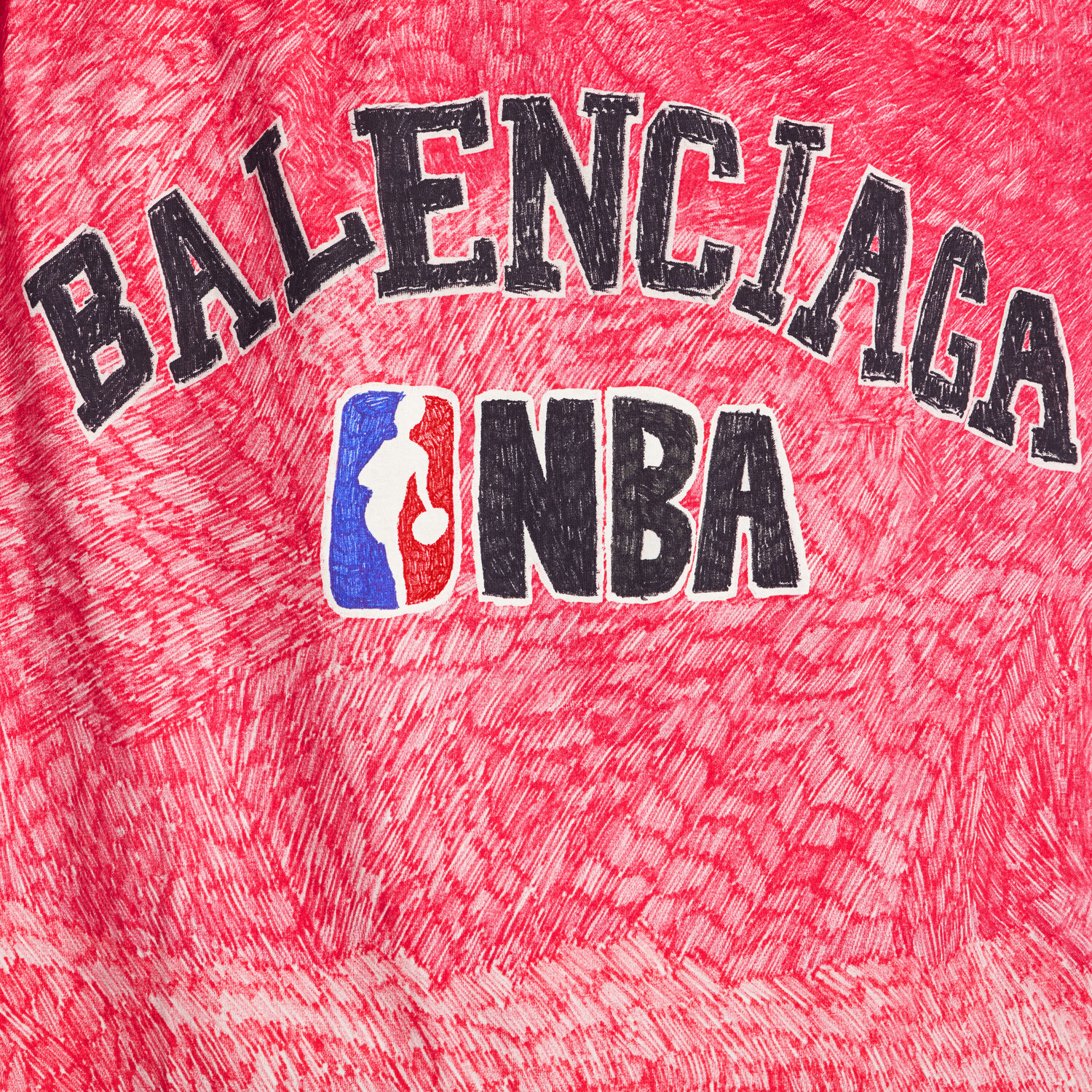 Футболка Balenciaga NBA Collaboration Oversized, красный — фото 2