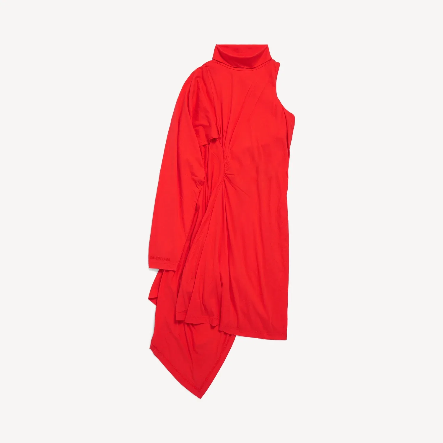 Женское драпированное платье миди цвета заката Balenciaga, красный