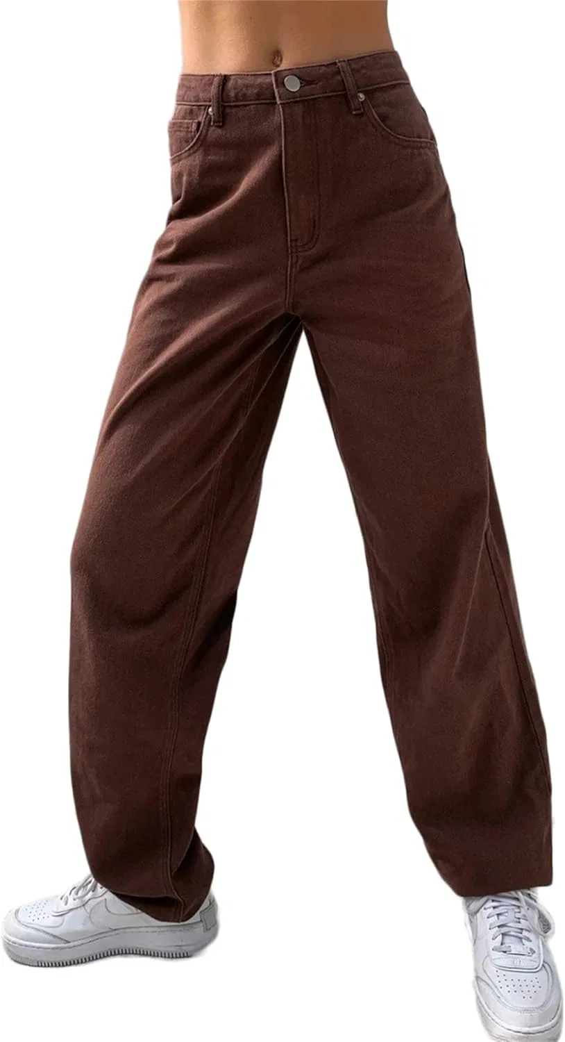 Джинсы прямые, заниженная талия, Khaki
