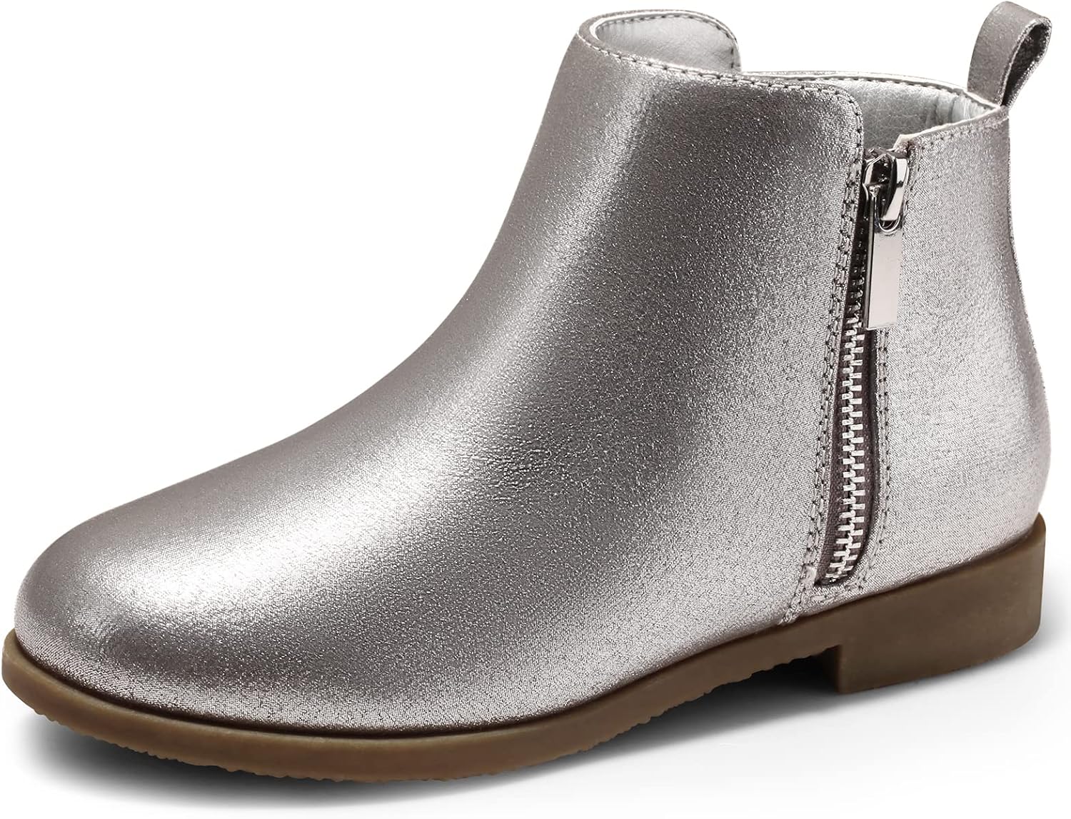 

Детские ботинки Harvest Land для девочек, утепленные ботильоны с боковой молнией, низкий каблук, короткие зимние ботинки, противоскользящие, для малышей и старших детей, Silver