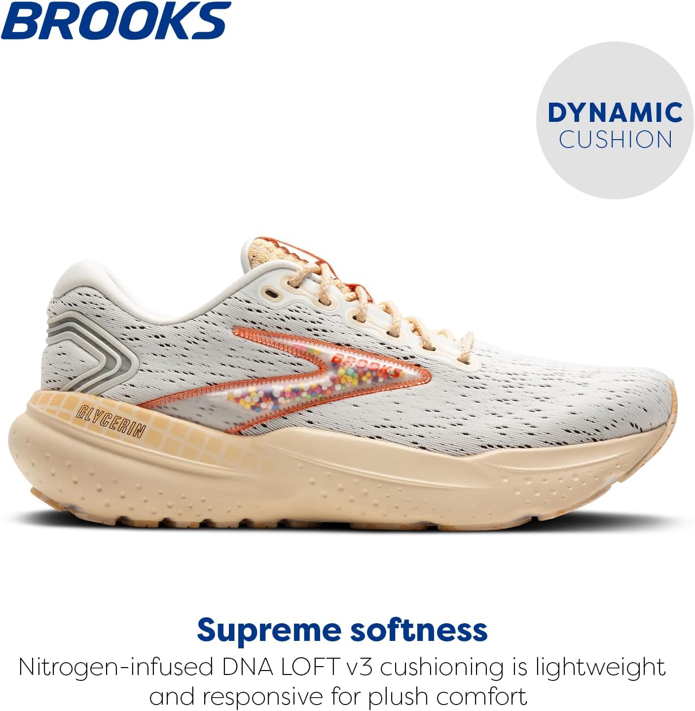 Мужские кроссовки Brooks Glycerin 21 Neutral для бега, Snow/Dawn/Straw — фото 2