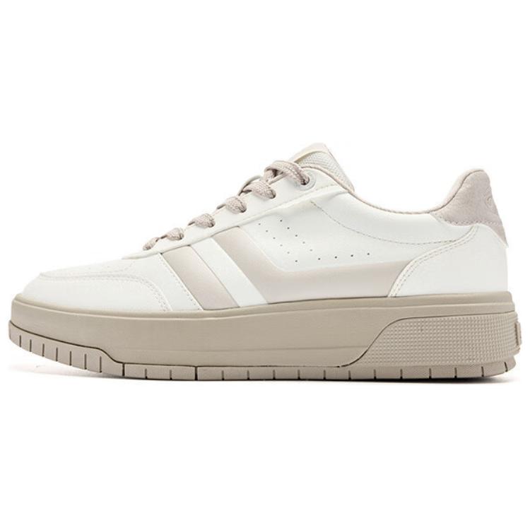 

QIAODAN Низкие, износостойкие, противоскользящие кроссовки для скейтбординга, мужские, белые, бежевые