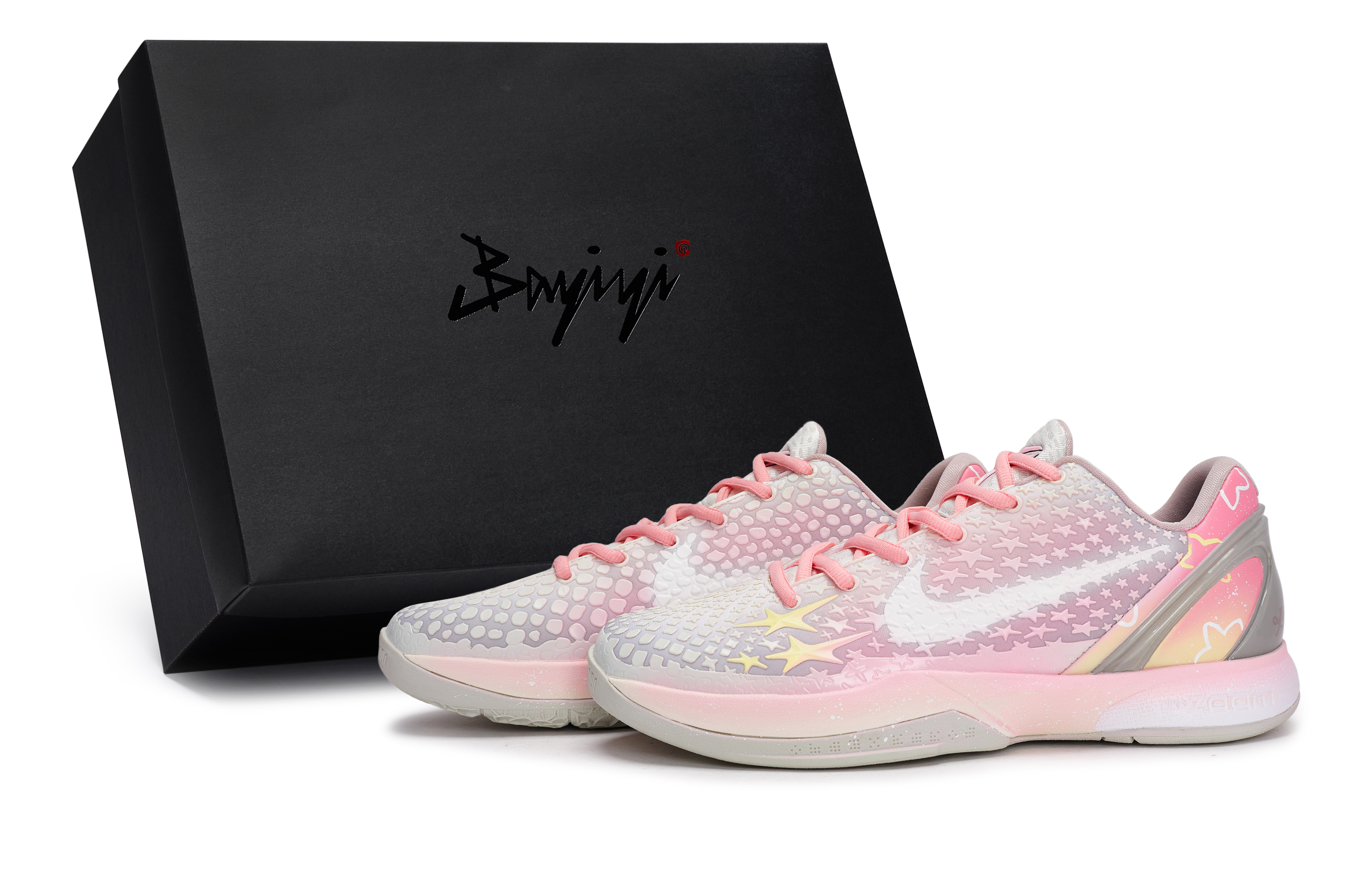 

Nike Баскетбольные кроссовки Zoom Kobe 6 мужские, низкие, бежевые/розовые/желтые