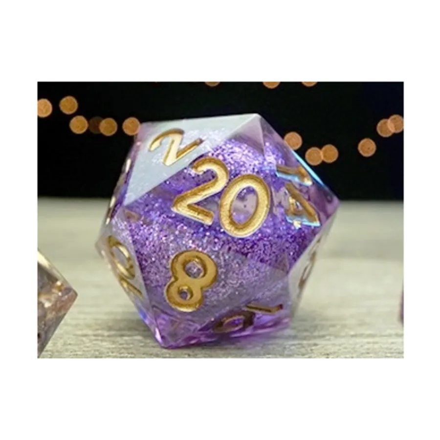 

Эликсир d20 — фиолетовая и медная фольга с золотом, Elixir Liquid Core Dice