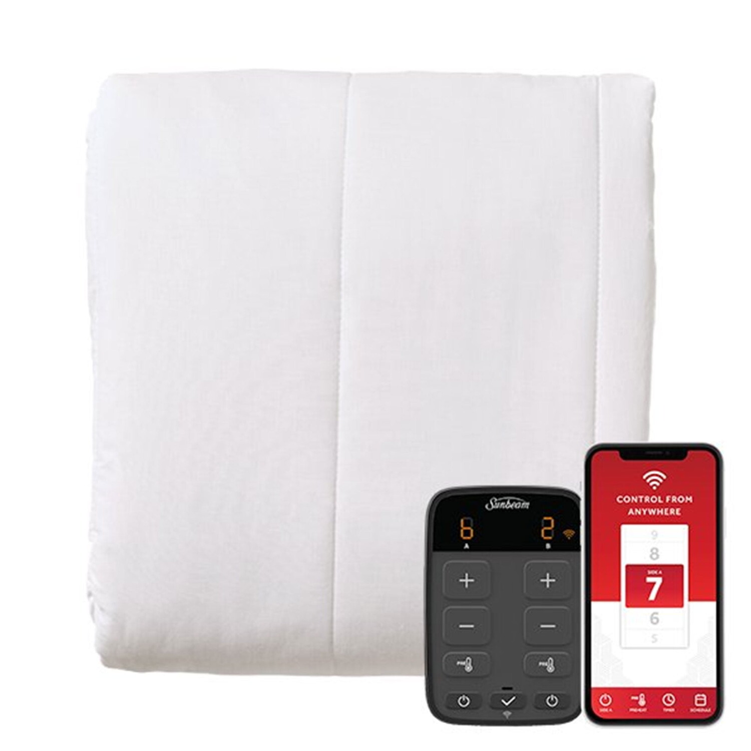 

Наматрасник с подогревом Sunbeam WiConnected Warm Thermal, белый