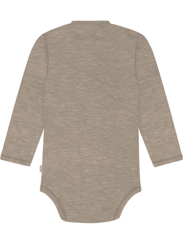 Normani Outdoor Sports Детский боди из шерсти мериноса, боди с длинными рукавами и запахом, бежевого цвета — фото 2