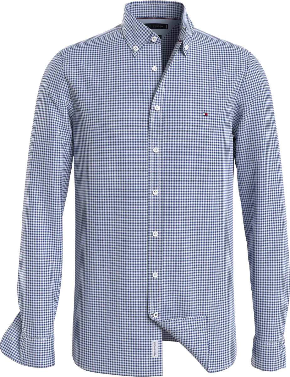 

Рубашка в клетку Tommy Hilfiger "FLEX TEXTURED GINGHAM SF SHIRT" с небольшой вышивкой логотипа, синий