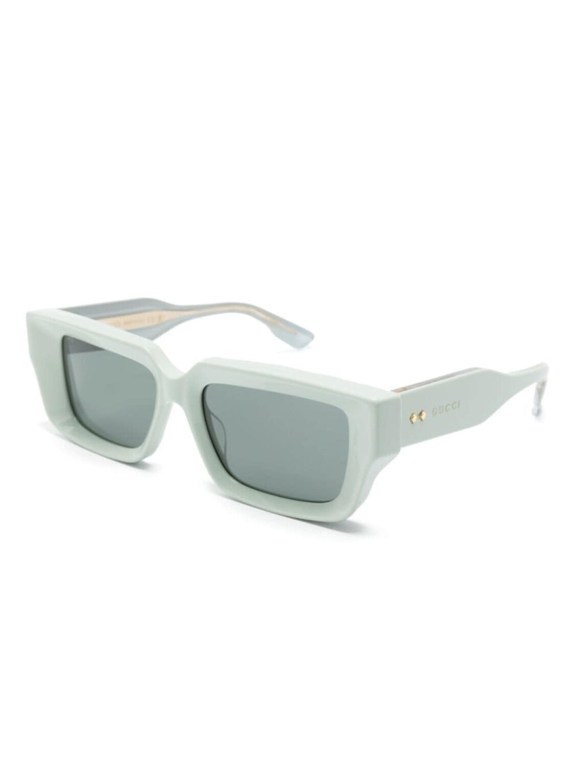 Gucci Eyewear солнцезащитные очки в прямоугольной оправе с логотипом, зеленый — фото 2