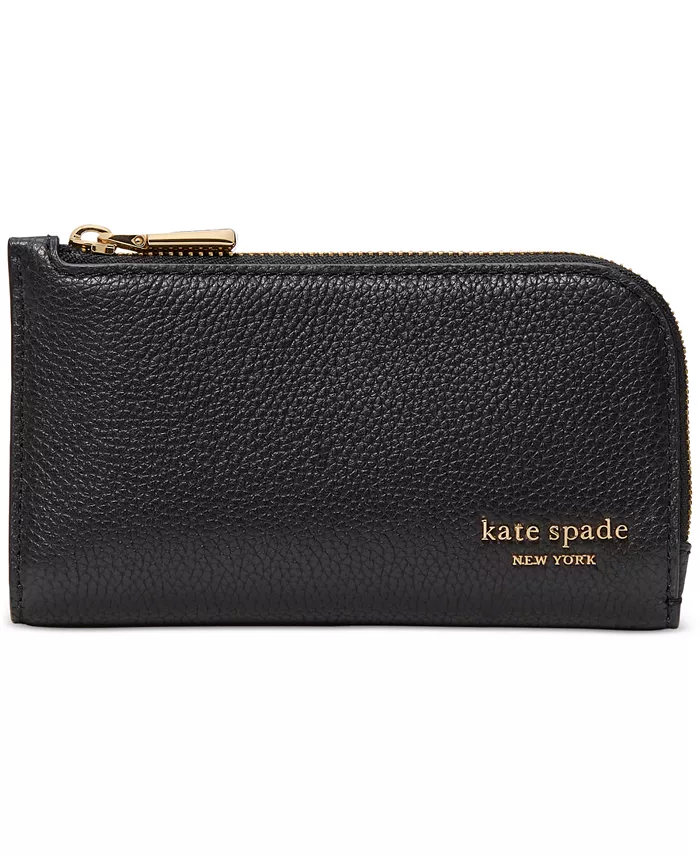 

Маленький тонкий кошелек двойного сложения из шагреневой кожи Devin kate spade new york, черный