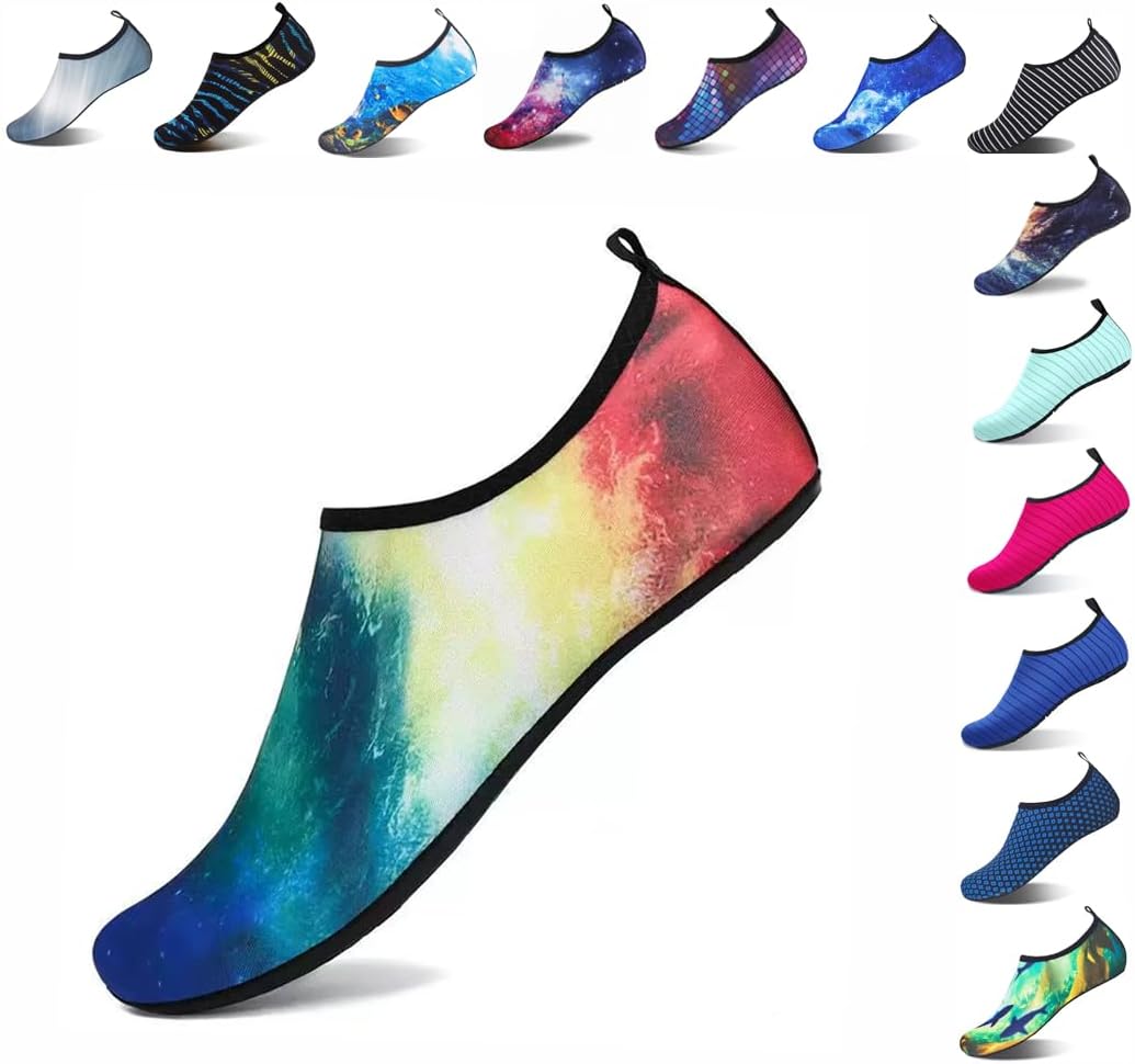 

Быстросохнущие нескользящие водные носки для женщин и мужчин, взрослых, купальные комплекты, одежда для пляжа, йоги, активного отдыха, кемпинга, бассейна, отпуска Vimanbite, Aurora Colors