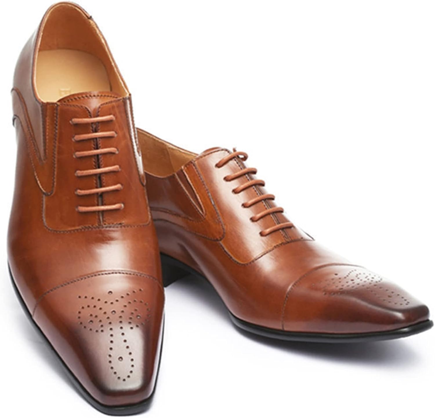 

Мужские туфли TTiiLoe из ПУ с шнуровкой, классические оксфорды с гладким носком для бизнеса, официального дресс-кода, работы и свадьбы (Цвет: коричневый, Размер: 40)