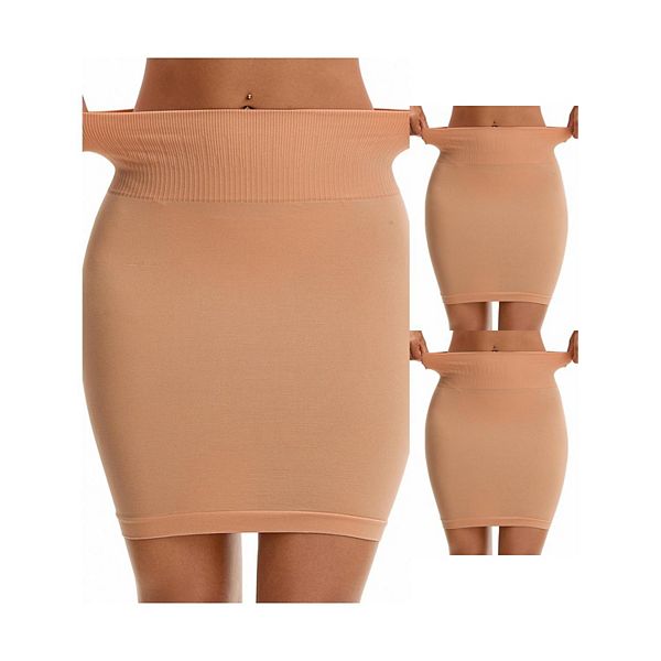 

3 пачки женских полукомбинаций с высокой талией для контроля живота и коррекции фигуры Inspire Chic, Dark Beige