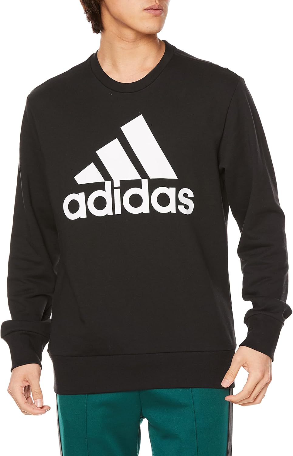 

Мужская толстовка adidas ECR07 Sweat Essentials из французского махрового трикотажа с большим логотипом, черный