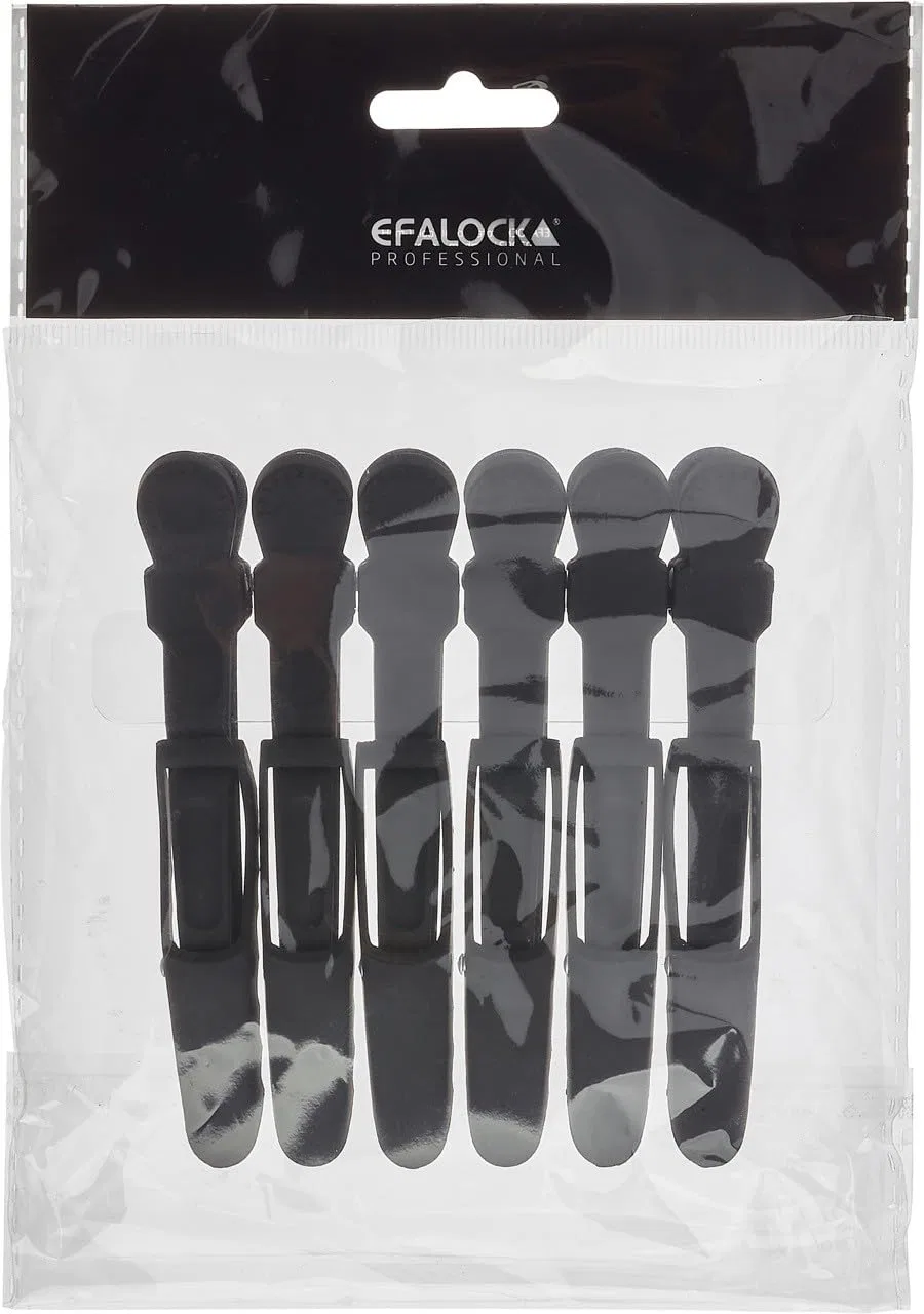 Зажимы для волос «Shark Clip Soft» от Efalock, черные, 6 шт. Efalock — фото 2