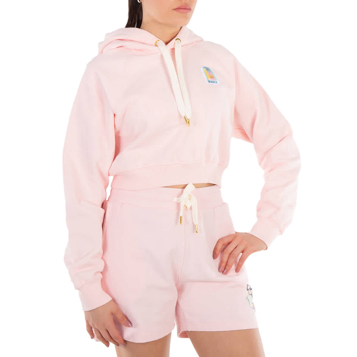

Casablanca Ladies Logo Patch Cropped Sweatshirt, Logo Patch