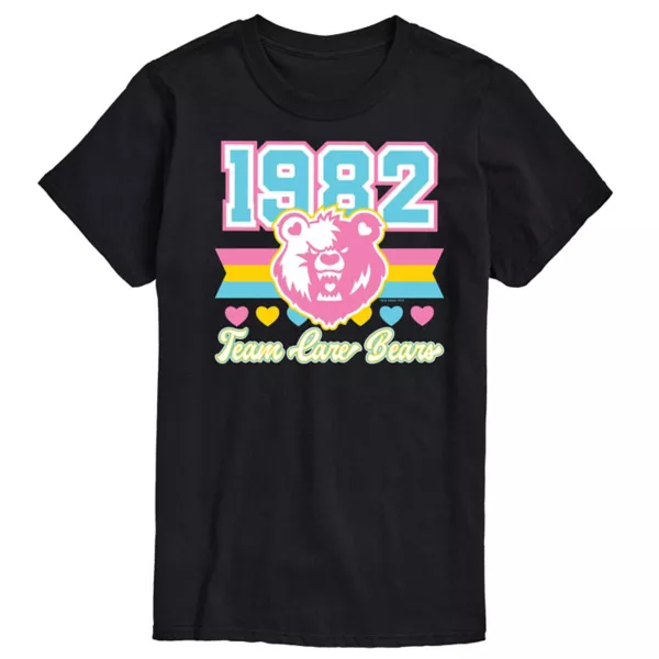 

Мужская футболка с принтом команды Care Bears 1982 года Licensed Character, черный