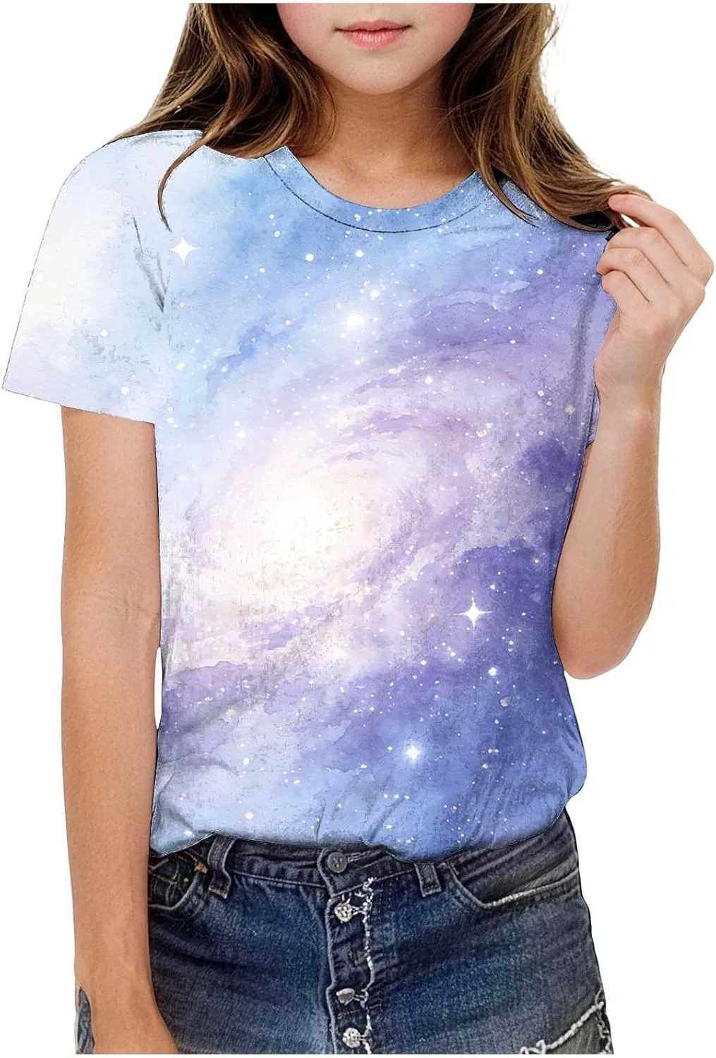 Футболка с принтом Starry Sky, Zzalalana, Multicolor, 3-14 Years