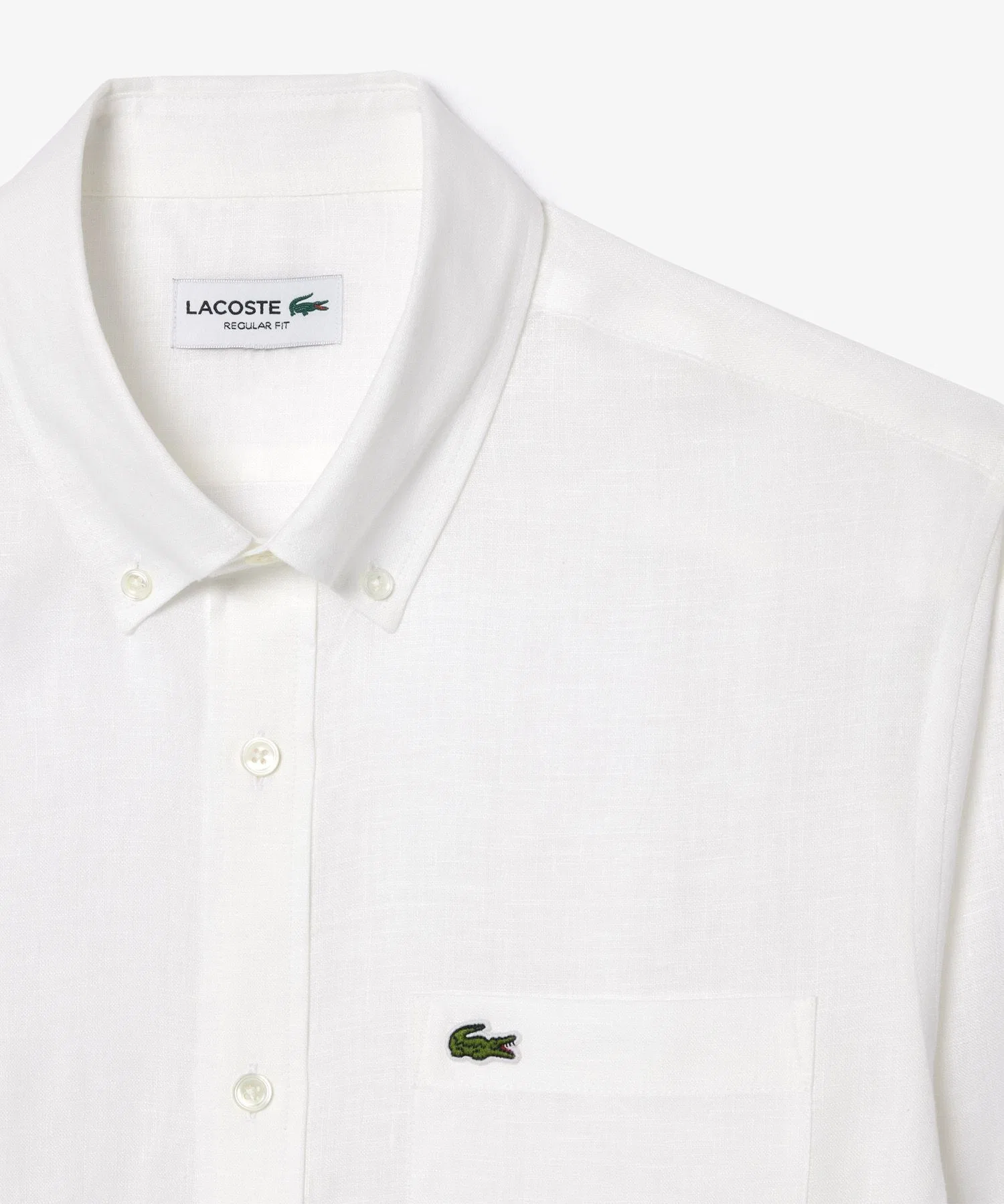 Рубашка LACOSTE льняная синяя — фото 4