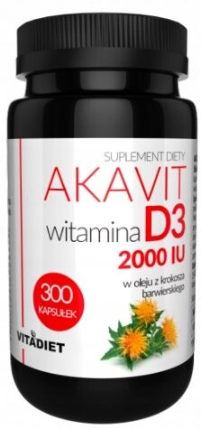 

Акавит, Витамин D3 2000 VitaDiet, 300 капсул.