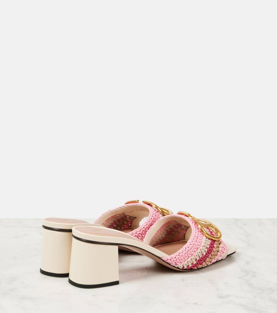 VLogo 60 вязаные мюли Valentino Garavani, Paradise Rose/Ivory/Old Gold — фото 2