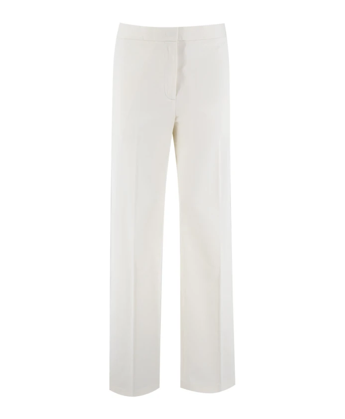

Брюки из хлопчатобумажной габардины с высокой талией Fabiana Filippi, белый