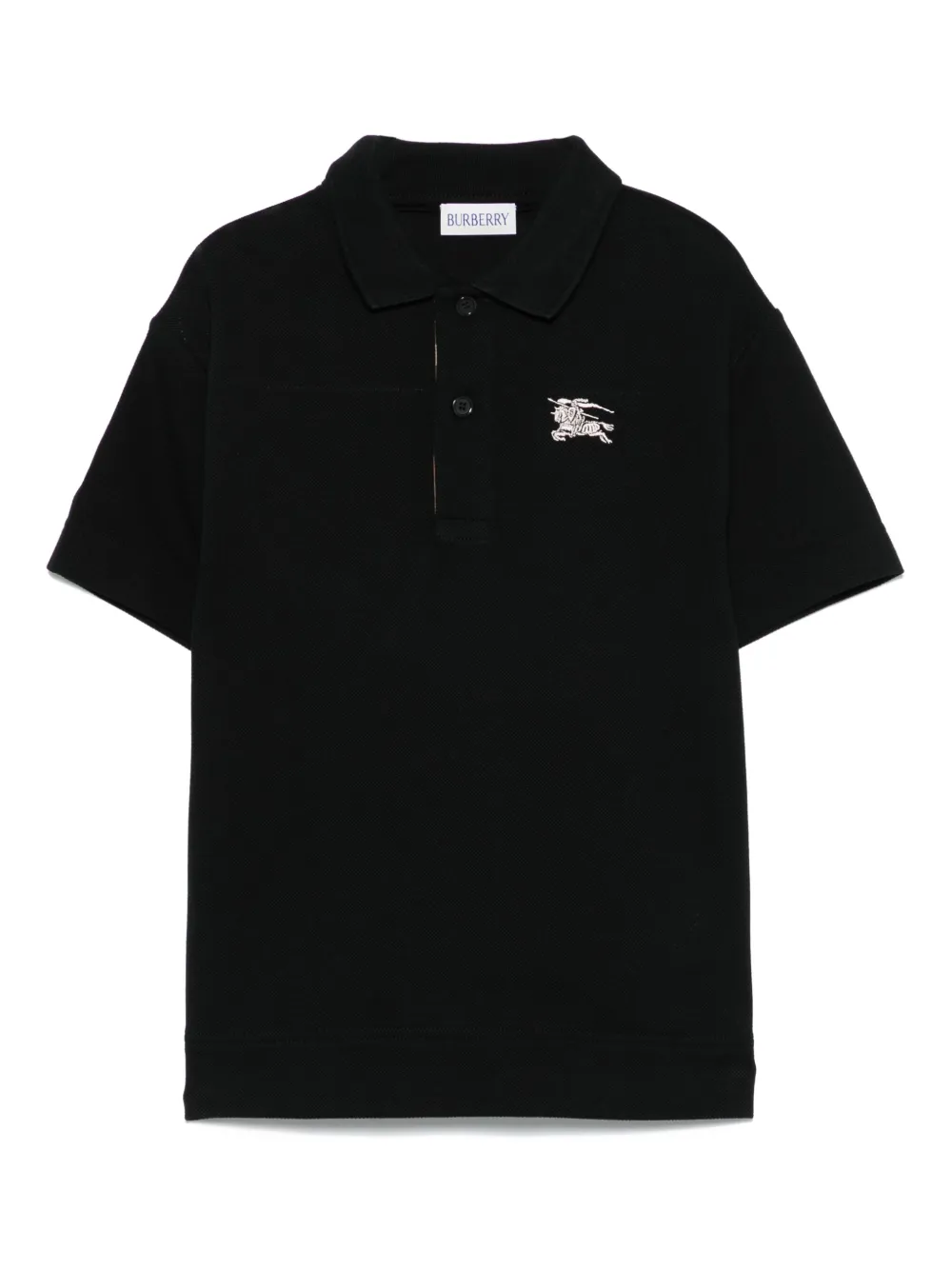 

Рубашка поло с вышивкой Equestrian Knight BURBERRY KIDS, черный