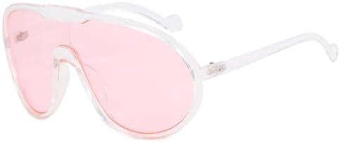 

Винтажные солнцезащитные очки большого размера для женщин и мужчин, модные цельные солнцезащитные очки в крупной оправе, ветрозащитные солнцезащитные очки MTZJH, Clear Pink