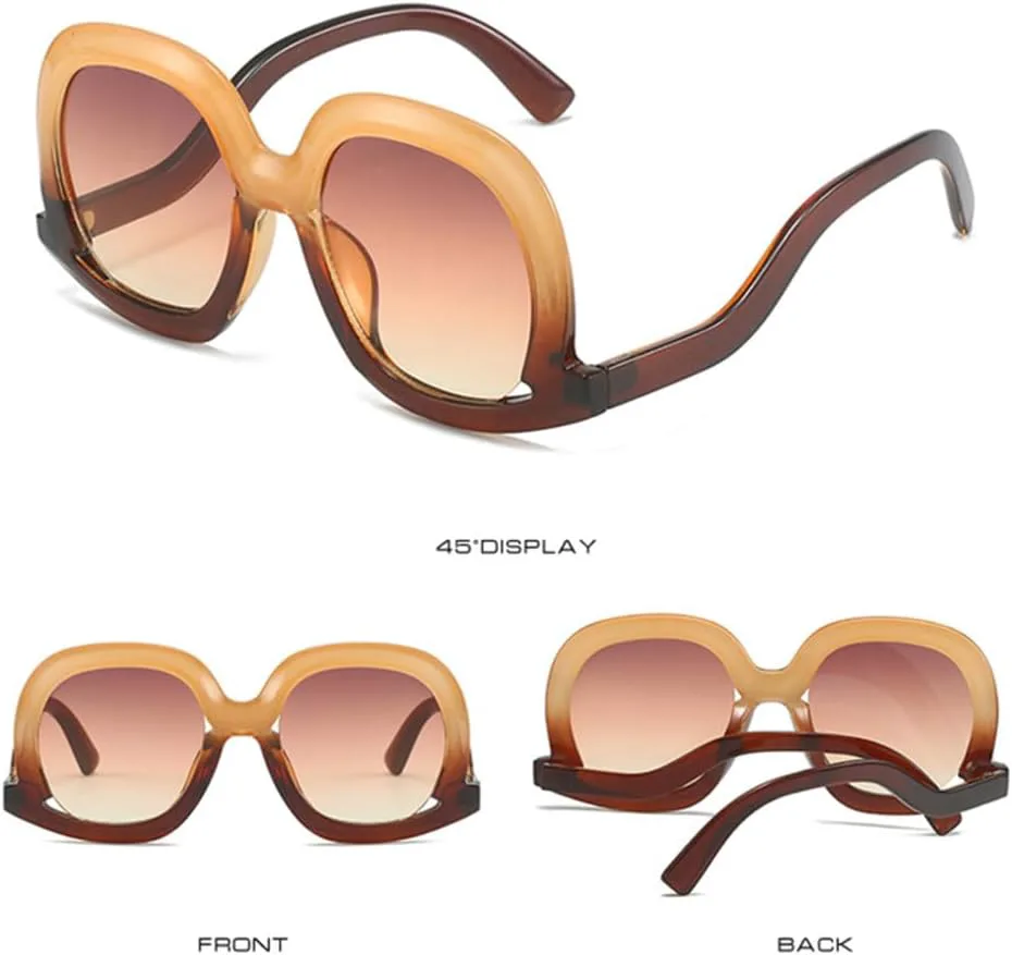 

Крупные солнцезащитные очки в большой оправе для женщин, винтажные солнцезащитные очки, панк-очки, очки с защитой от УФ-излучения UV400 LANGSER, Black Gray