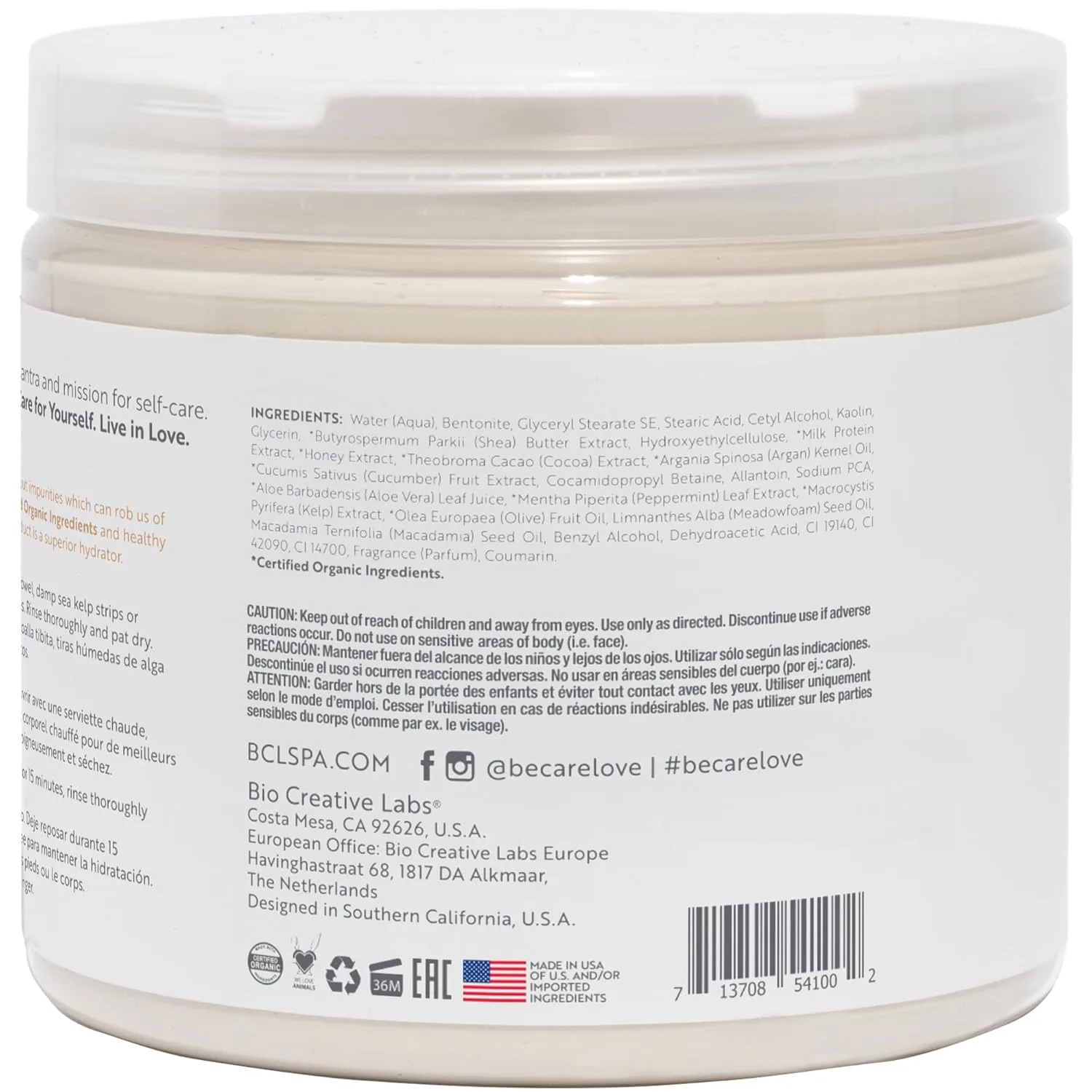 Маска для лица Bcl Spa — Органическая для рук, ног и тела с молоком и медом и белым шоколадом - спа-процедура для, 473 мл — фото 2