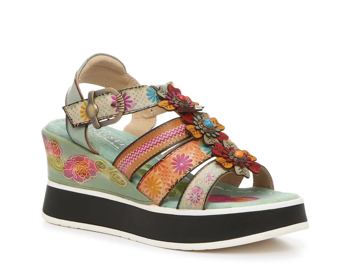 

Сандалии Challenger Wedge Sandal L'Artiste By Spring Step, цвет mintgreen_multicolor