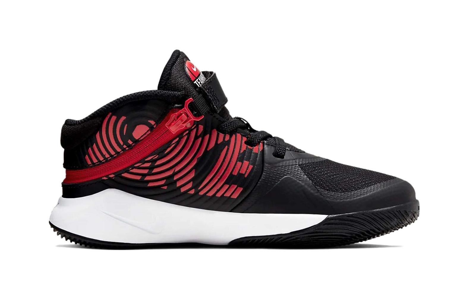 Team Hustle D 9 FlyEase Low Top Детские баскетбольные кроссовки Черный Красный Для детей от 3 до 7 лет Nike — фото 2