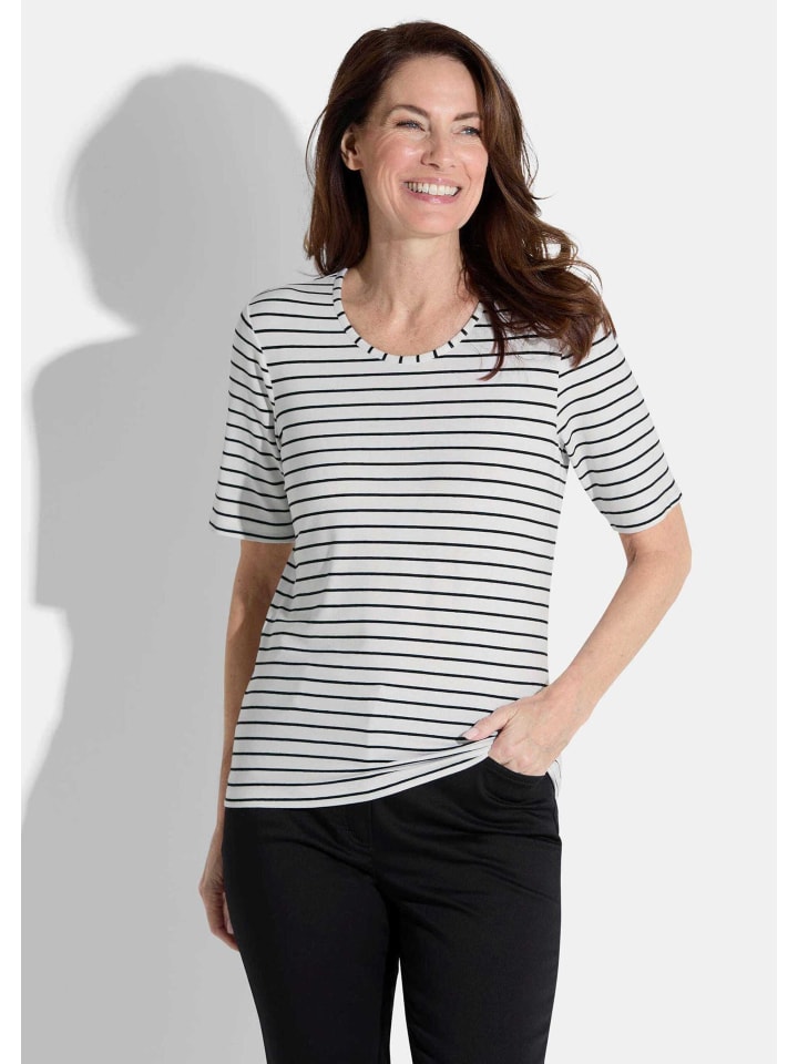 

GOLDNER Короткий размер: Рубашка белого/черного/полосатого цвета