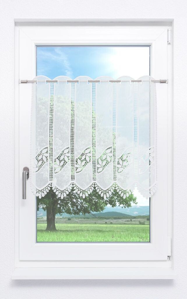 

Панельная штора Lysel - Ветки фикуса (Ш х В) 241,5см*90см белый/сырой белый