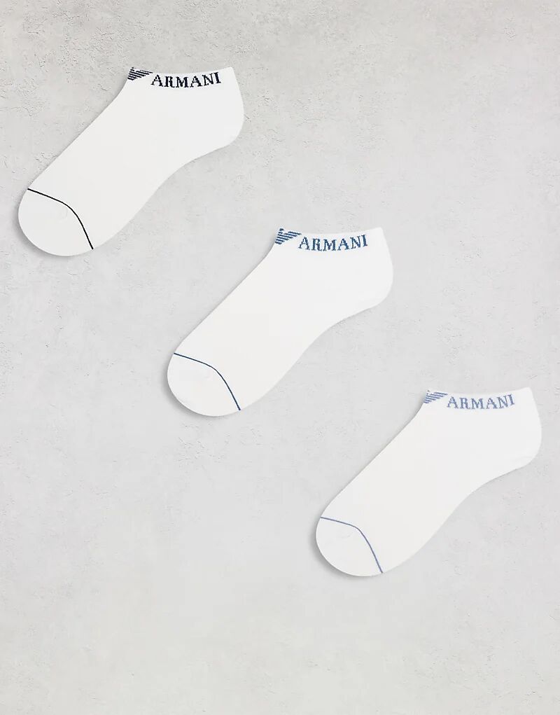 

Комплект из 3 пар спортивных носков с логотипом Bodywear белого цвета Emporio Armani