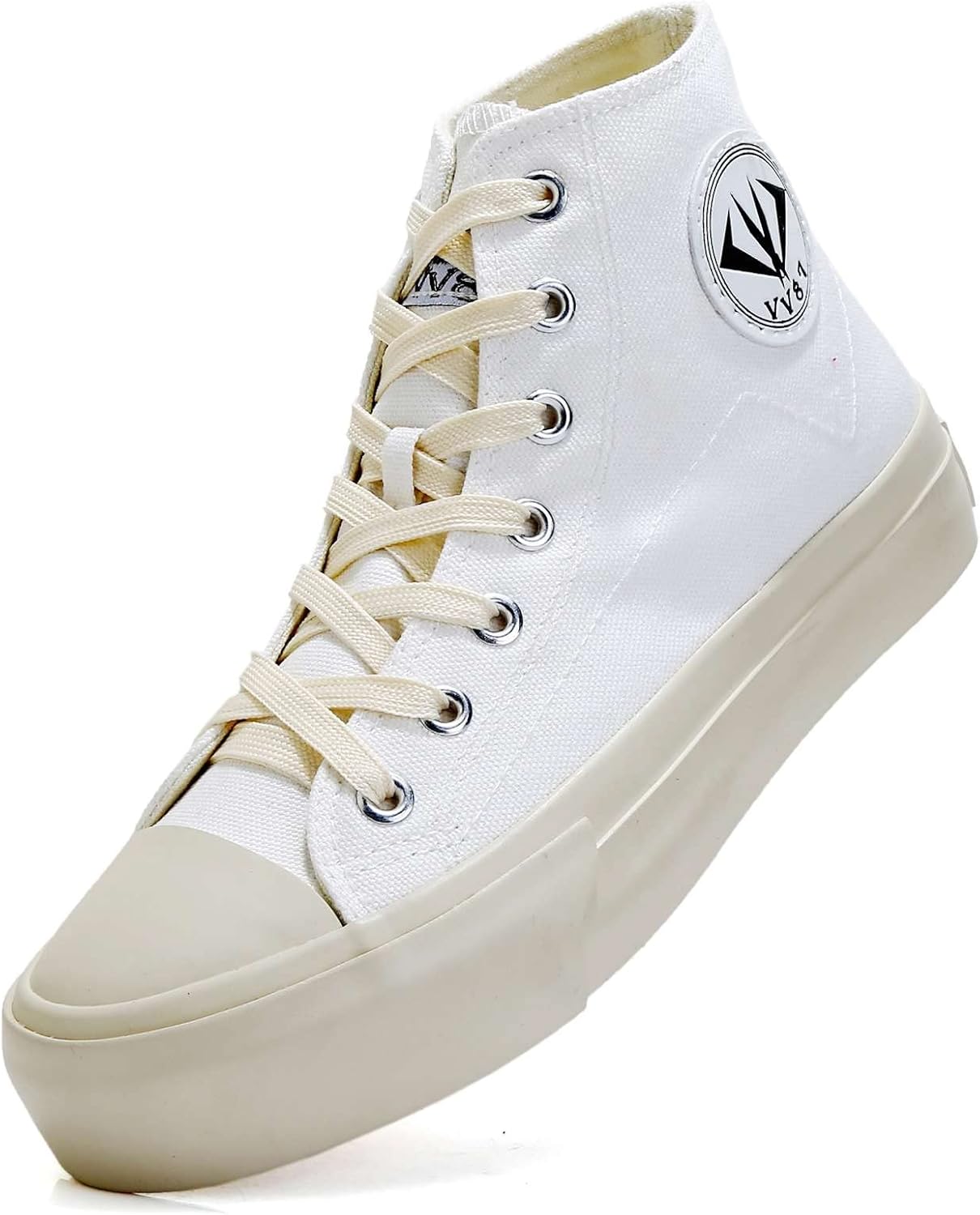 

Кроссовки VV87 Unisex высокие классические с тканевым верхом, удобные, стильные, легкие, для повседневной ходьбы, белый