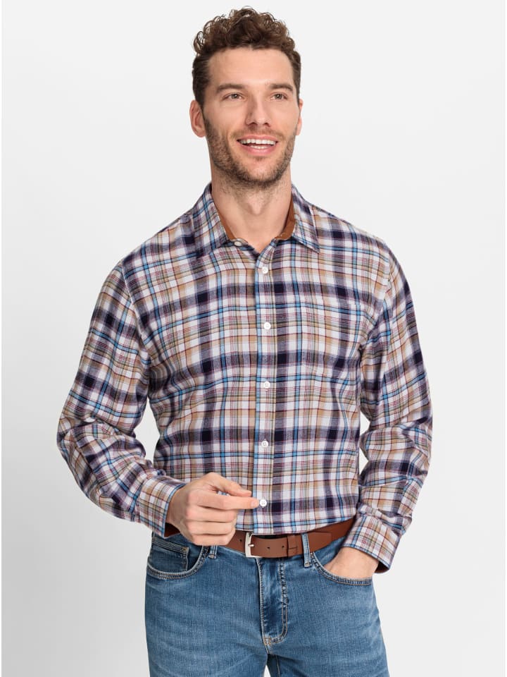 

Рубашка из фланели в темно-синюю и верблюжью клетку. WITT WEIDEN