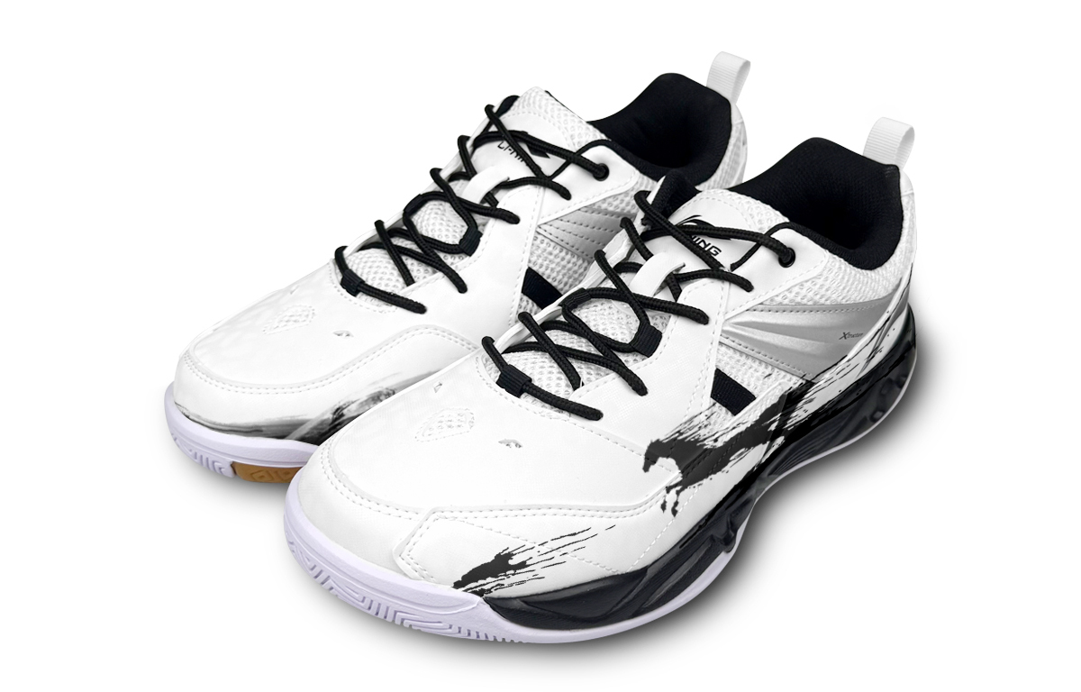 LINING Кроссовки для бадминтона мужские Koba Cushioning Abrasion Resistant Breathable Low top белые черные — фото 4