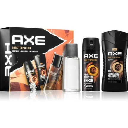 

Дезодорант Axe Dark Temptation VPH V23 — спрей 150 мл, гель для душа 250 мл, 100 мл после бритья Axe/Lynx