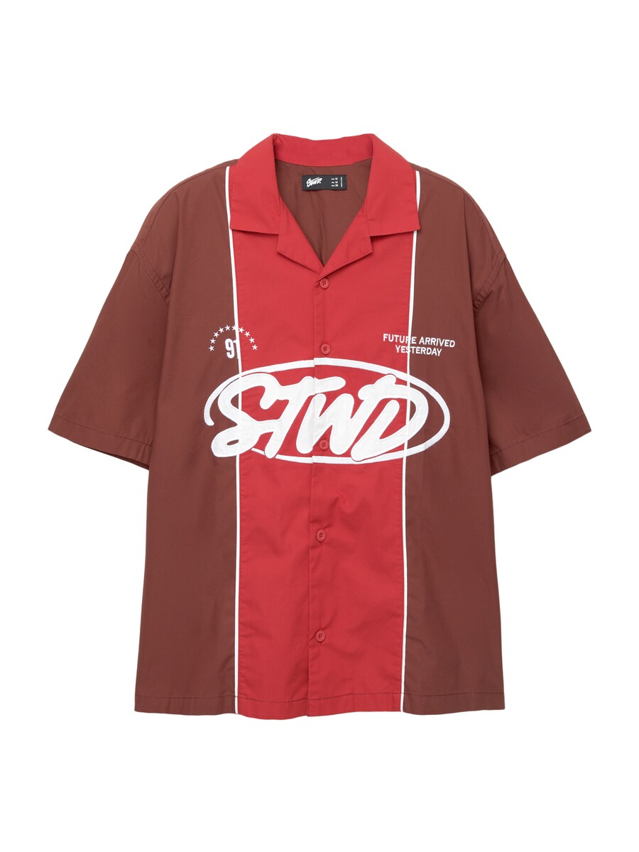 

Рубашка на пуговицах классического кроя Pull&Bear STWD, красный/темно-красный