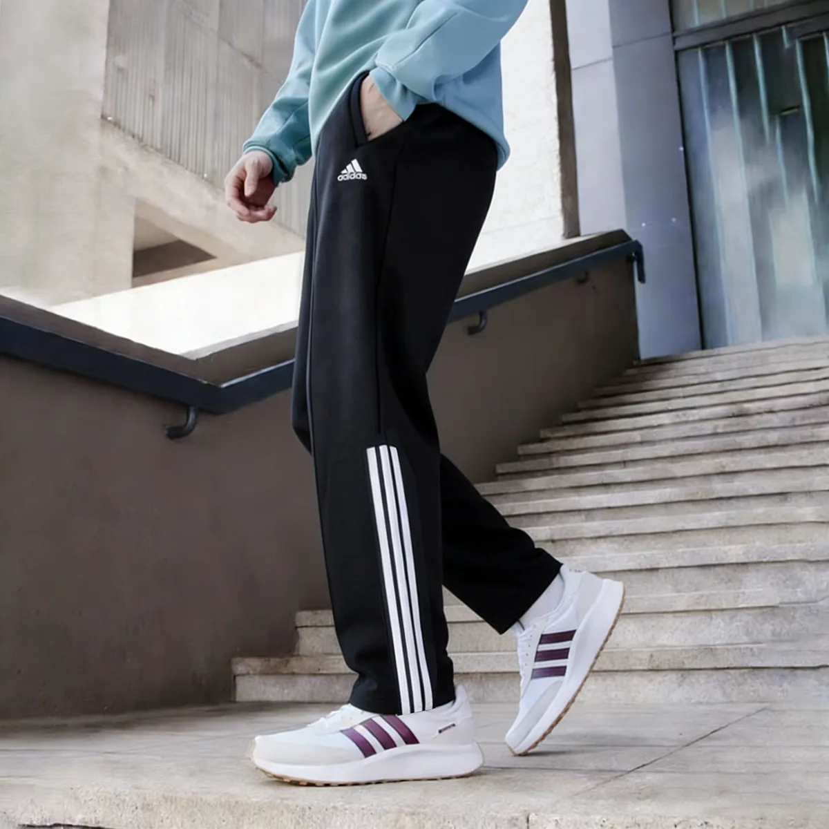 Adidas Спортивные брюки из трикотажа унисекс черные — фото 4