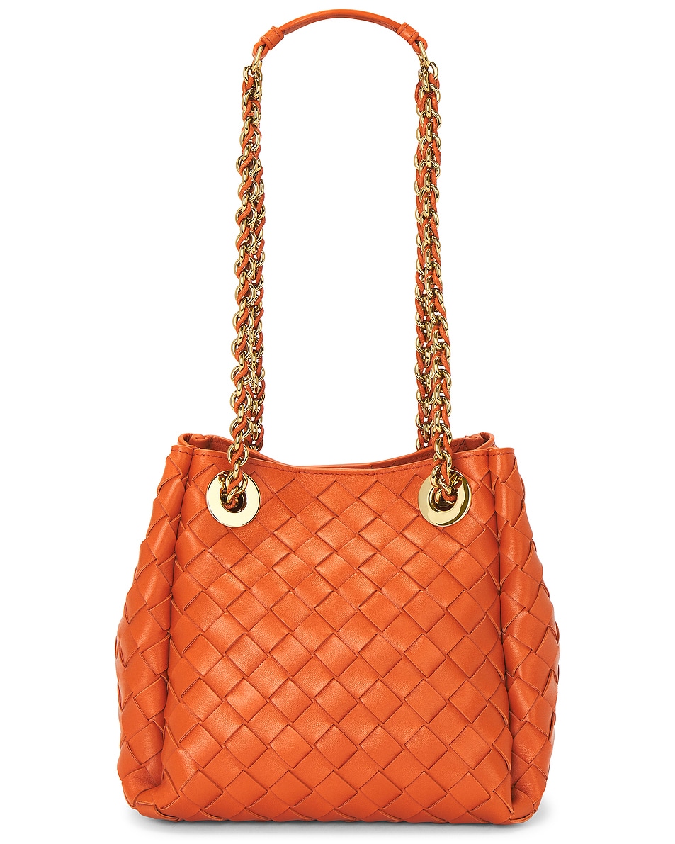 Маленькая сумка-цепочка с куполом Bottega Veneta, Burned Orange & Muse Brass — фото 3