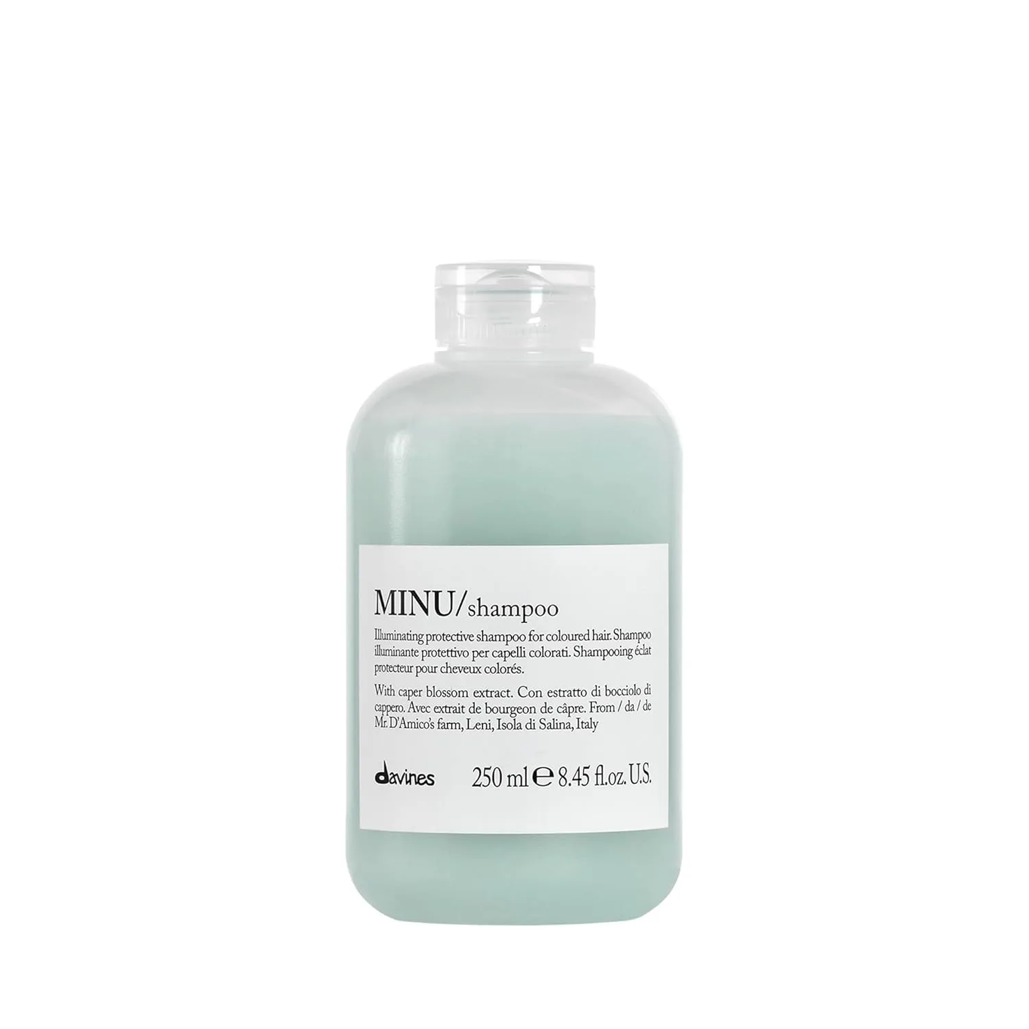 Шампунь Davines MINU | Шампунь для сохранения цвета окрашенных и поврежденных волос | Защищает и сохраняет волосы яркими и блестящими надолго | 240 мл (1 упаковка)