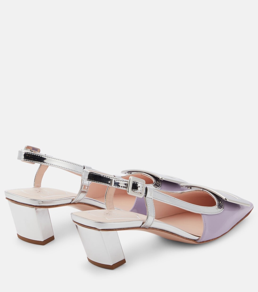 Кожаные туфли belle vivier с пяткой на пятке Roger Vivier, фиолетовый — фото 3