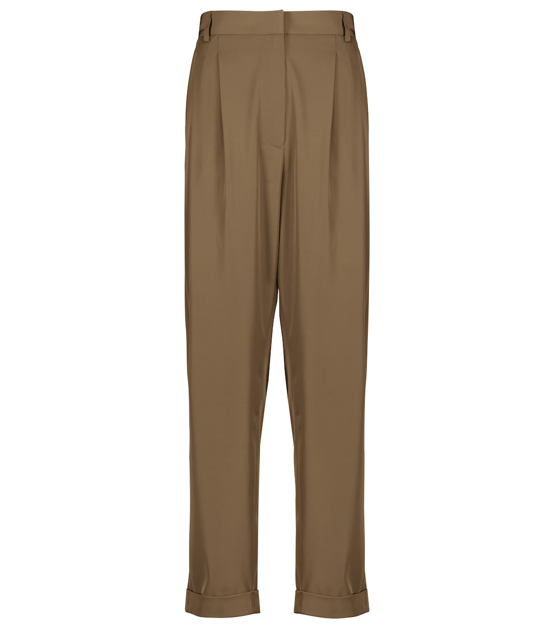 

Прямые брюки с высокой посадкой и складками MM6 Maison Margiela, Mastic