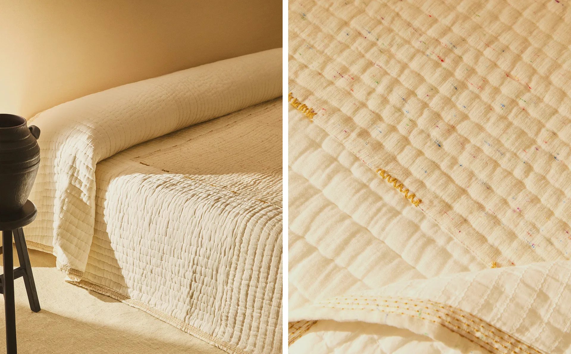 

Лоскутное одеяло Zara Home, цвет Oyster White