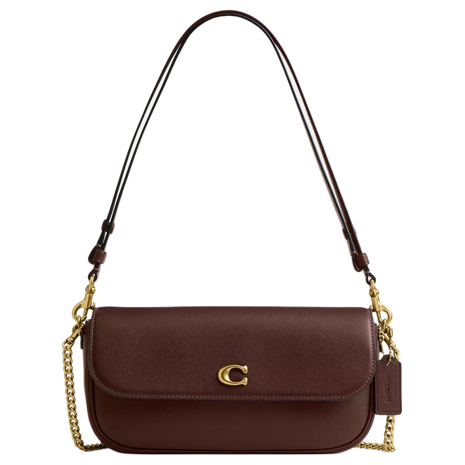 

COACH Сумка кроссбод из телячьей кожи коричневая женская средняя наплечная