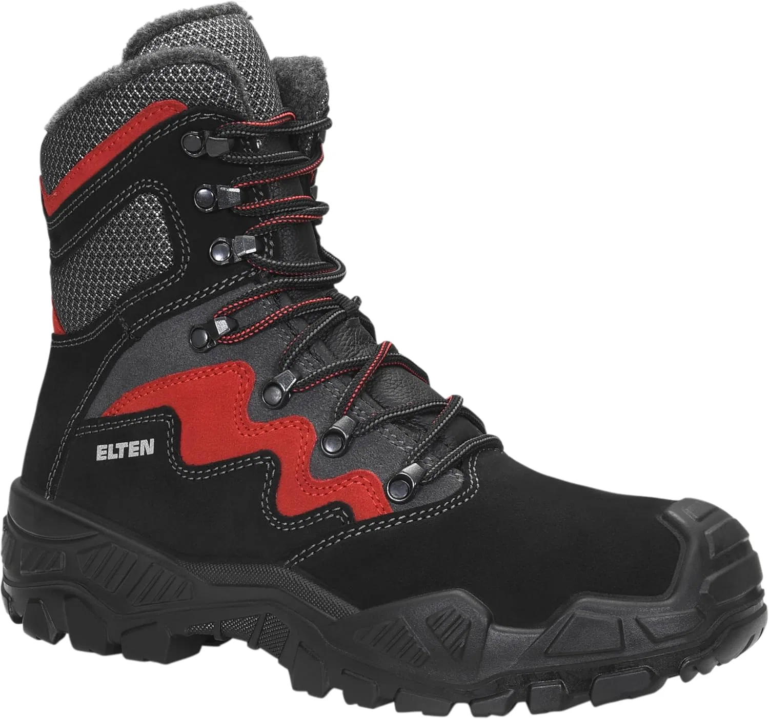 Защитная обувь ELTEN Mick Black-red High ESD S3S CI для мужчин и женщин, кожа/текстиль, стальной защитный носок, легкая, классическая модель