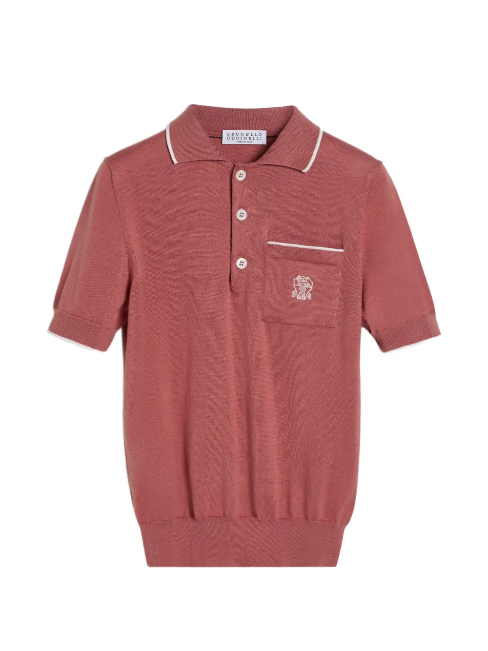 

Трикотажная рубашка поло с логотипом Brunello Cucinelli Kids, оранжевый